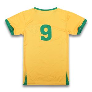 Gul blå fodboldtrøje